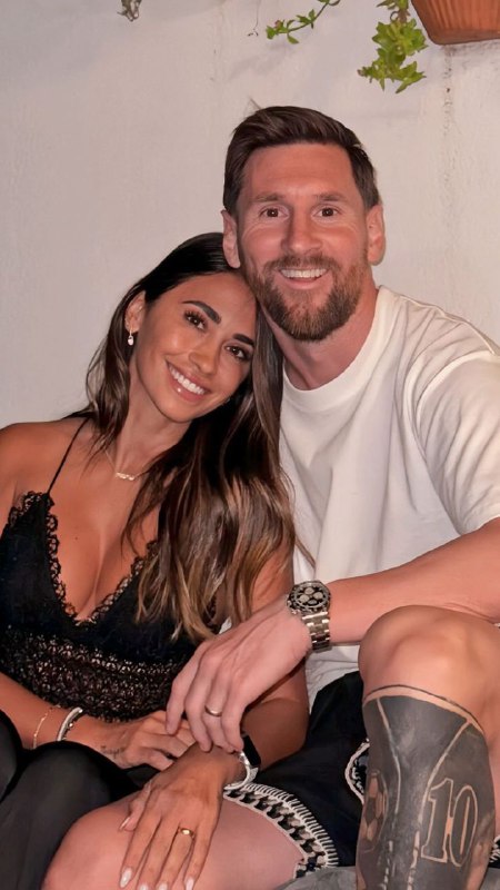 عکس مسی با همسرش