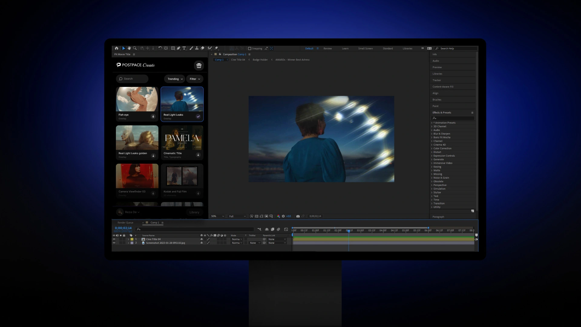 پلاگین Optical Flares در افترافکت 